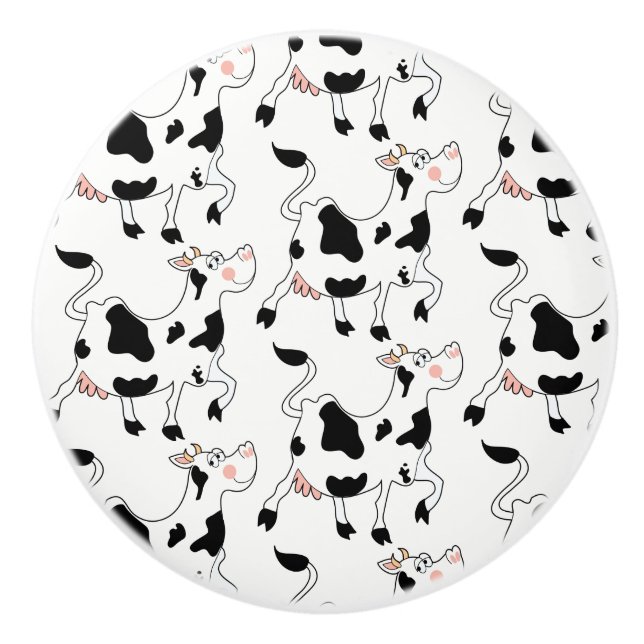 Bouton De Porte En Céramique Céramique Cabinet Knob-Cow (Devant)