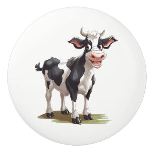 Bouton De Porte En Céramique Céramique Cabinet Knob-Cow
