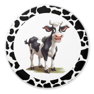 Bouton De Porte En Céramique Céramique Cabinet Knob-Cow
