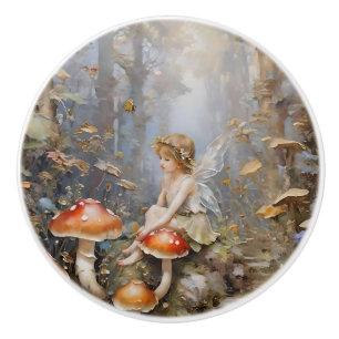 Bouton De Porte En Céramique Céramique de Fée Champignon