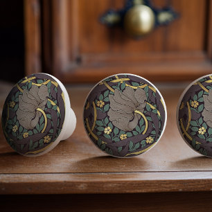 Bouton De Porte En Céramique Céramique de style vintage William Morris Pimperne