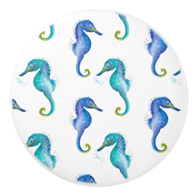 Bouton De Porte En Céramique Céramique Knob-Seahorse Ceramic Knob (Devant)