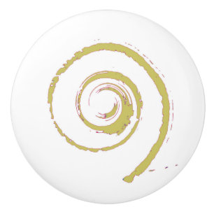 Bouton De Porte En Céramique Céramique Knox avec Twirl Jaune Doré