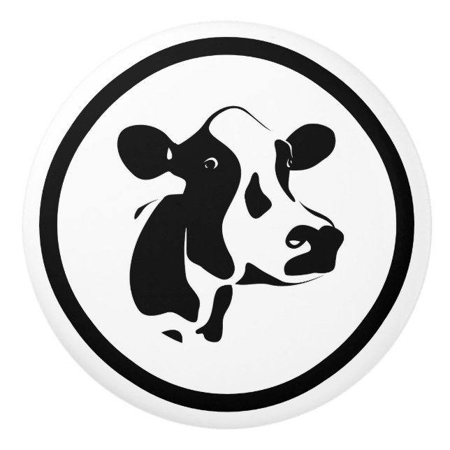 Bouton De Porte En Céramique Céramique vache Cabinet Knob (Devant)