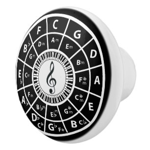 Bouton De Porte En Céramique Cercle des cinquantièmes de cordes de piano