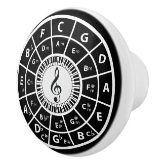Bouton De Porte En Céramique Cercle des clés de piano des cinquantièmes