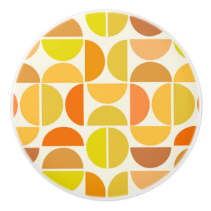 Bouton De Porte En Céramique Cercles Abstraits Moderne de Milieu de Siècle Oran