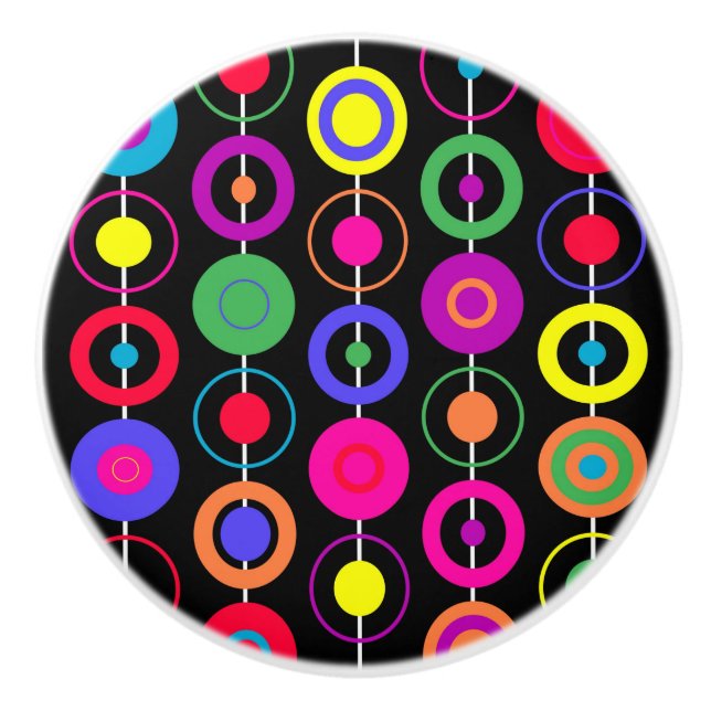 Bouton De Porte En Céramique Cercles de conception (Devant)