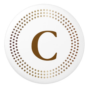 Bouton De Porte En Céramique Cercles dorés pointillés Points modernes Décor en