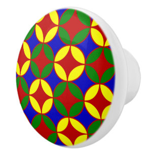 Bouton De Porte En Céramique Cercles primaires-04-KNOB CÉRAMIQUE