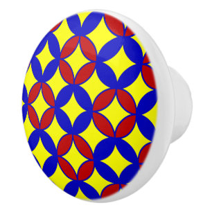 Bouton De Porte En Céramique Cercles primaires-08-KNOB CÉRAMIQUE