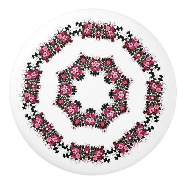 Bouton De Porte En Céramique Cercles rose Ceramic Knob (Devant)