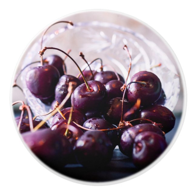 Bouton De Porte En Céramique Cerises (Devant)