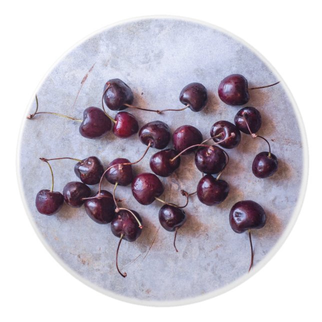 Bouton De Porte En Céramique Cerises (Devant)