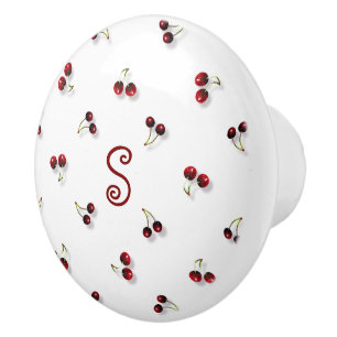 Bouton De Porte En Céramique Cerises Ceramic Knob