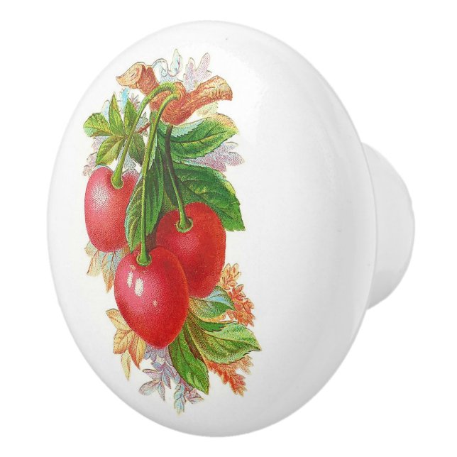 Bouton De Porte En Céramique Cerises vintages (Droite)