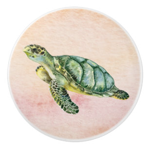 Bouton De Porte En Céramique Cette tortue encore vivante dans le grand vert océ