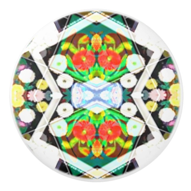 Bouton De Porte En Céramique CH Zinnia Black (Devant)