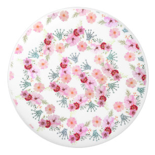 Bouton De Porte En Céramique Chambre de Princesse Fille Florale Rustique Shabby