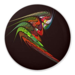 Bouton De Porte En Céramique Chameleon Art Abstrait