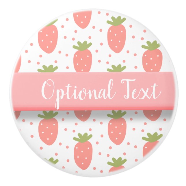 Bouton De Porte En Céramique Champs de fraises (Devant)