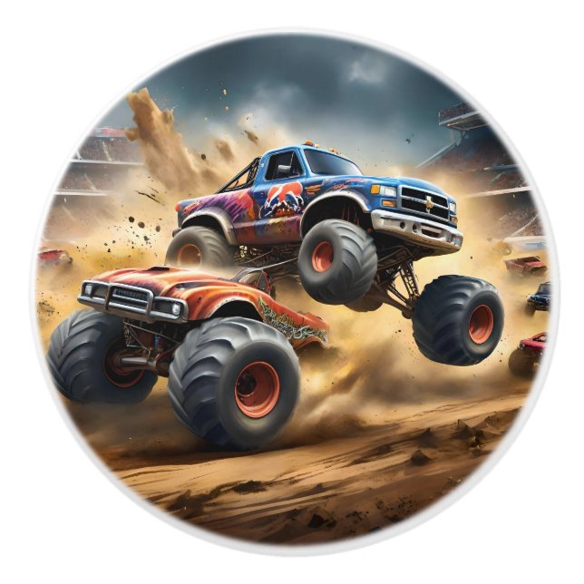 Bouton De Porte En Céramique Chaos on Wheels : Monster Truck Smash Derby, (Devant)