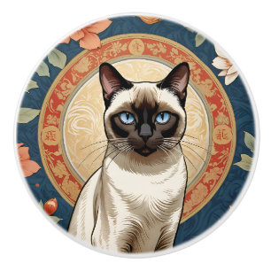 Bouton De Porte En Céramique Chat Exotique #2 Tête en céramique