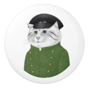 Bouton De Porte En Céramique CHAUFFEUR CAT Ceramic Knob