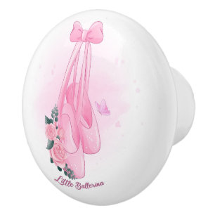 Bouton De Porte En Céramique Chaussons Ballerina et bracelet en céramique Rose