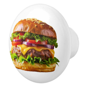 Bouton De Porte En Céramique ChaussureHabille hamburger empilé thic
