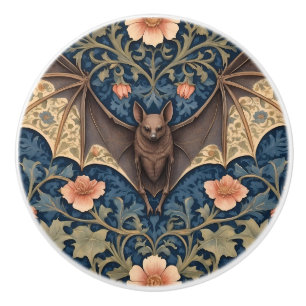 Bouton De Porte En Céramique Chauve-souris élégante volante Fleur William Morri