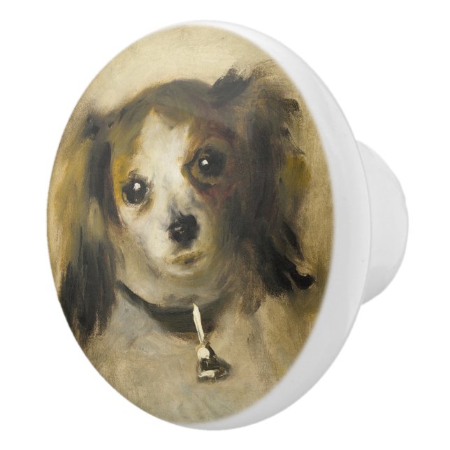 Bouton De Porte En Céramique Chef de chien, Auguste Renoir Art (Droite)