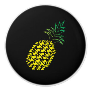 Bouton De Porte En Céramique Chemise drôle d'ananas d'alpaga pour des amants de