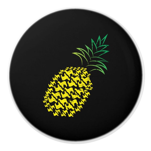 Bouton De Porte En Céramique Chemise drôle d'ananas d'alpaga pour des amants de (Devant)