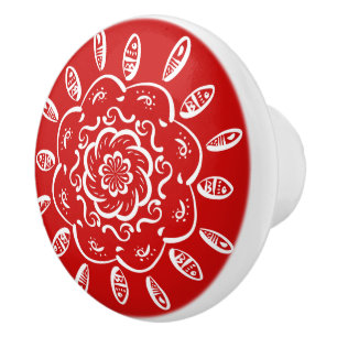 Bouton De Porte En Céramique Cherry Mandala