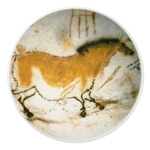 Bouton De Porte En Céramique Cheval chinois, peintures rupestres de Lascaux