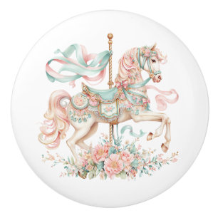 Bouton De Porte En Céramique Cheval de carrousel
