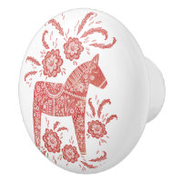 Cheval de Dala suédois Rouge et blanc