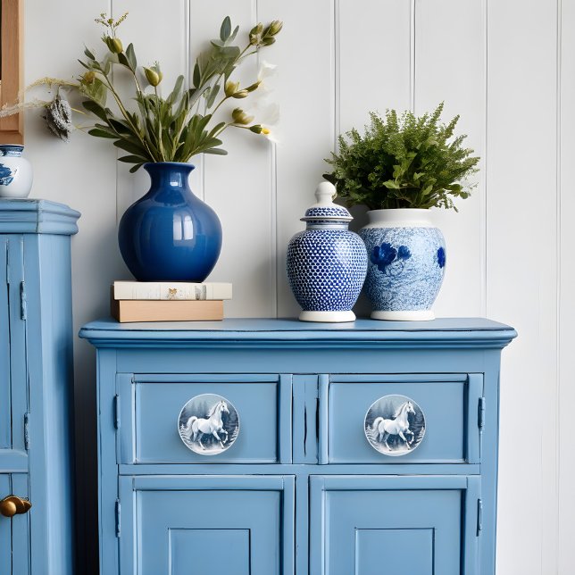 Bouton De Porte En Céramique Cheval d'hiver blanc magique (Créateur téléchargé)