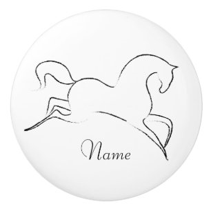 Bouton De Porte En Céramique Cheval sauvage Thunder_Cove