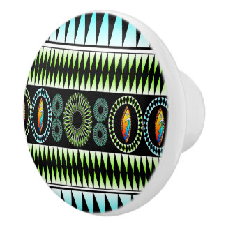 Bouton De Porte En Céramique Chevron Motif