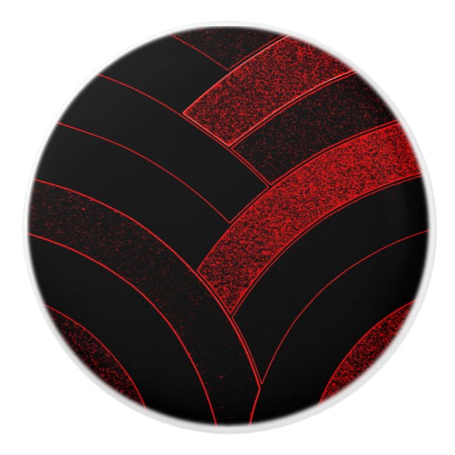 Bouton De Porte En Céramique chevrons modernes et sophistiqués (Devant)