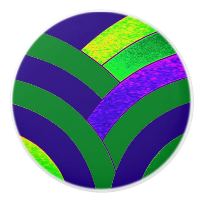 Bouton De Porte En Céramique chevrons modernes et sophistiqués (Devant)