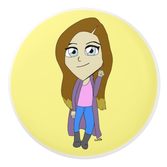 Bouton De Porte En Céramique Chibi (Devant)