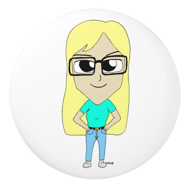 Bouton De Porte En Céramique chibi (Devant)