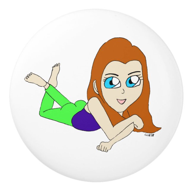 Bouton De Porte En Céramique chibi (Devant)