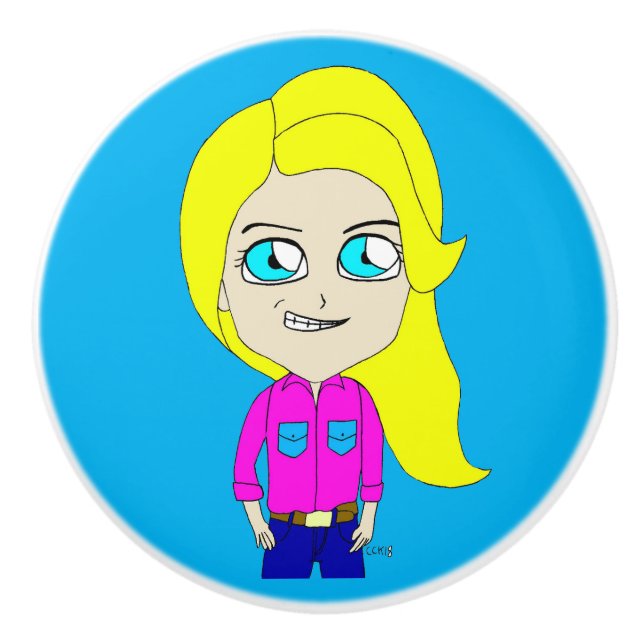 Bouton De Porte En Céramique chibi (Devant)