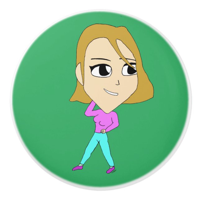 Bouton De Porte En Céramique chibi (Devant)