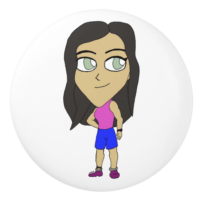 Bouton De Porte En Céramique chibi (Devant)