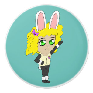Bouton De Porte En Céramique chibi bunnygirl